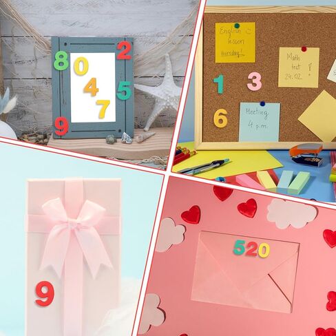 260PCS Numbers Foam Stickers, Self-Adhesive Felt Numbers Self Adhesive 1-9 Number Alphabet Sticker, Foam Number Stickers for DIY Crafts Scrapbooking Project Party Decorations, Colorful in Kuwait