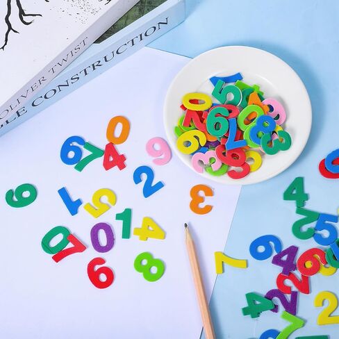 260PCS Numbers Foam Stickers, Self-Adhesive Felt Numbers Self Adhesive 1-9 Number Alphabet Sticker, Foam Number Stickers for DIY Crafts Scrapbooking Project Party Decorations, Colorful in Kuwait