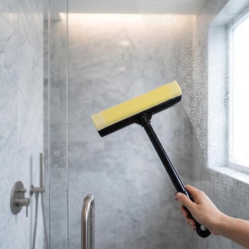 MULING Window Squeegee Cleaning Tool Window Cleaner Car Squeegee Windshield Cleaning Sponge and Rubber Squeegee,BlackM in Kuwait