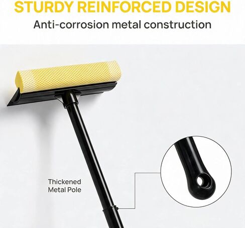 MULING Window Squeegee Cleaning Tool Window Cleaner Car Squeegee Windshield Cleaning Sponge and Rubber Squeegee,BlackM in Kuwait
