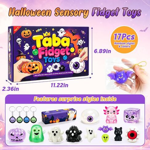 17Pcs Halloween Squishy Toys Kit, Slow Squeeze Squishies Fidget Toys Set in Kuwait