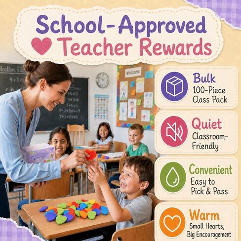 KLT Fidget Toys Bulk for Kids: 100pcs Heart Worry Stones - Quiet Classroom Appreciation Gifts for Students - Small Calming Sensory Toys - Stress Relief for Autism ADHD Kids - Thanksgiving Party Favors in Saudi Arabia