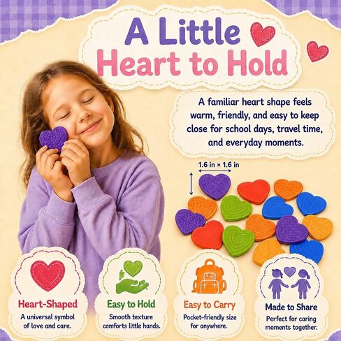 KLT Fidget Toys Bulk for Kids: 100pcs Heart Worry Stones - Quiet Classroom Appreciation Gifts for Students - Small Calming Sensory Toys - Stress Relief for Autism ADHD Kids - Thanksgiving Party Favors in Saudi Arabia