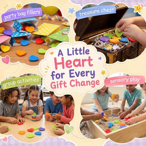 KLT Fidget Toys Bulk for Kids: 100pcs Heart Worry Stones - Quiet Classroom Appreciation Gifts for Students - Small Calming Sensory Toys - Stress Relief for Autism ADHD Kids - Thanksgiving Party Favors in Saudi Arabia