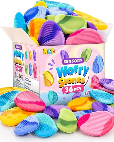 KLT Fidget Toys Bulk for Kids: 36 Pack Texture Sensory Stones in Kuwait