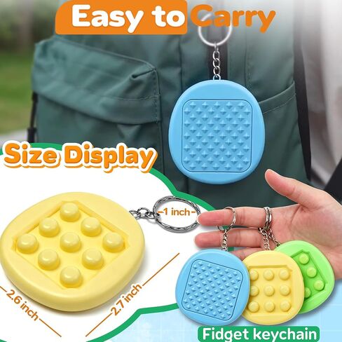 Clicker Bubble Wrap Fidget Toys for Kids 3 Pcs Clicker Keychain Calm Down Corner Supplies Classroom Must Have Pop It Toys ADHD Autism Anxiety Stress Relief Item Special Education Needs Quiet Sensory in Kuwait