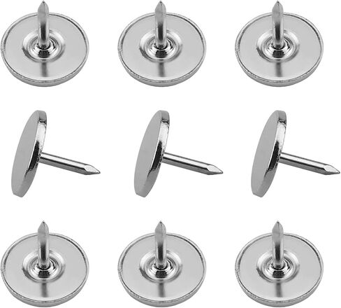 MroMax 60PCS Upholstery Nail Cap Nail 0.63" x 0.98" Flat Head Furniture Decoration Nail Furniture Sofa Headboard Silver in Kuwait
