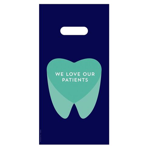 We Love Our Patients Dental Giveaway Bags, 6" x 12", 100 Pack in Saudi Arabia
