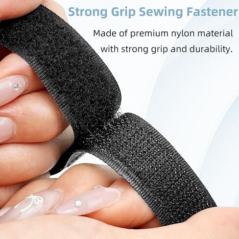Sew on Hook and Loop Tape 3/4 Inch x 6 Yards Black, Strong Non-Adhesive in Kuwait