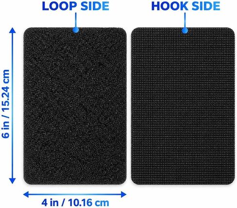 Lequin 10 Sets 4x6 Inch Hook and Loop Strips with Adhesive, Heavy Duty Hook and Loop Tape, Large Black Cut-to-Size Fastener Sheets for Couch Cushions, Crafts, Home & Office in Kuwait