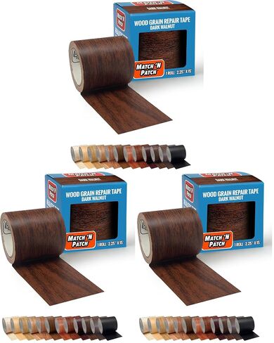MATCH 'N PATCH Realistic Wood Grain Repair Tape, Brown-Black Wood in Kuwait