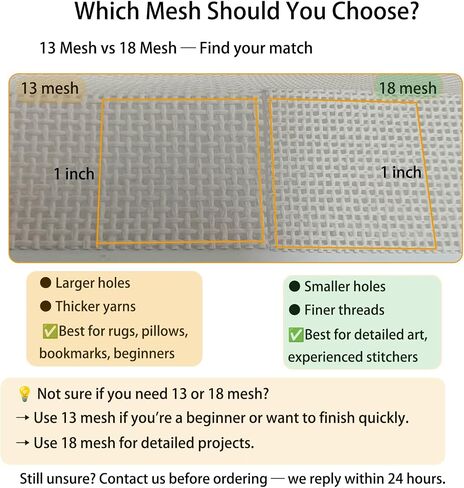 Needlepoint Canvas 18 Mesh - 20x18 Inch Blank White Embroidery Canvas in Kuwait