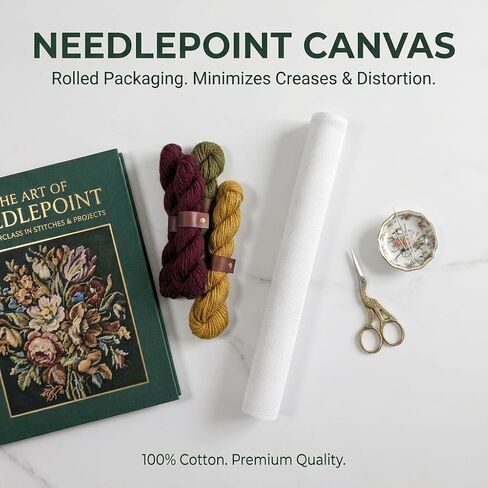 Rolled Needlepoint Canvas 13 Mesh, 20"x17" Blank Cotton Canvas in Kuwait