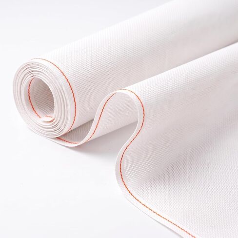 Mono Deluxe Needlepoint Canvas, 17" x 20", 100% Cotton Rolled Blank Cross Stitch Fabric, Rolled for No Crease, White (13 mesh) in Kuwait