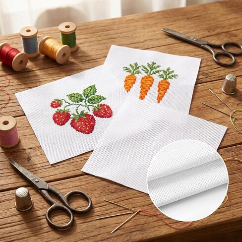 Elegaperma 2 Pcs 20×20 in 14 Count Aida Cloth Cross Stitch Fabric in Kuwait