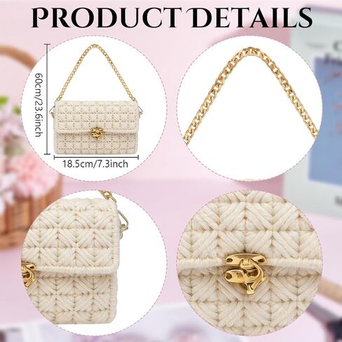 FREEBLOSS DIY Plastic Canvas Mesh Bag Kit Blank Mesh Canvas Sheets for Embroidery Needlepoint Craft Kit Knit and Crochet Projects Handbag Making Accessories, Beige in Kuwait