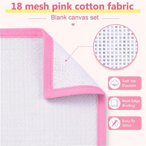 3 Pcs 18 Mesh Needlepoint Canvas, Cotton Blank Self Finishing Needlepoint in Kuwait