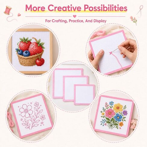 3 Pcs 18 Mesh Needlepoint Canvas, Cotton Blank Self Finishing Needlepoint in Kuwait