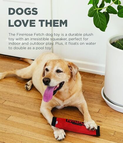 Outward Hound Firehose Tough Chew Fetch Dog Toy, Squeaks & Floats, 10" in Kuwait