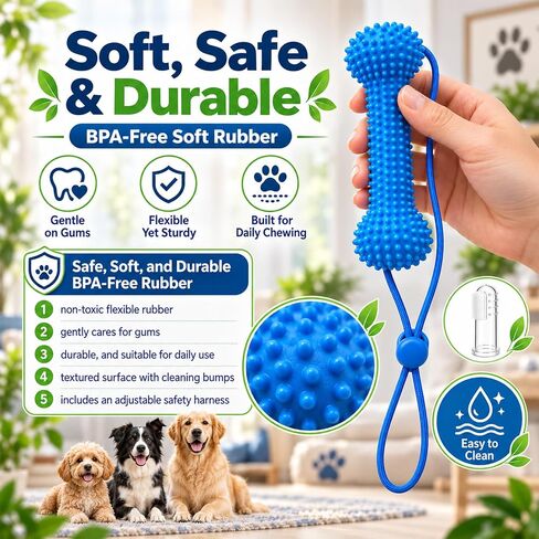 Dual-Action Canine Dental Prop, Dog Dental Chew Toy for Easier Teeth Brushing, Premium Pet Oral Care Accessory，Brushing Toothbrush Tools Care Chew Toys（1PCS） in Kuwait