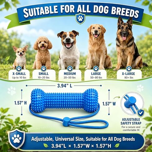 Dog Toys Dual-Action Teeth Cleaning Mouth Prop, Chew Toy for Easier Brushing Oral Care, for Daily Home Use, for Small Medium Large Dogs (2 PCS) in Kuwait