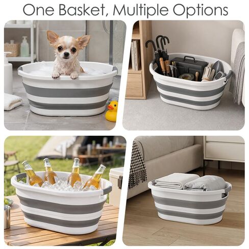 Collapsible Dog Bath Tub, Portable Puppy Bathtub for Small Pets, Grey in Kuwait