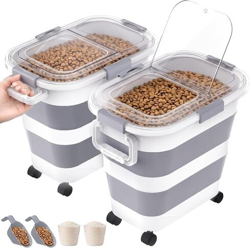 2 Pack 25 Lbs Dog Food Storage Container, Collapsible Rice Container in Kuwait