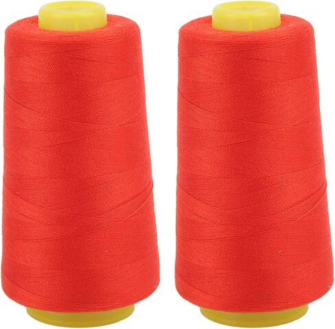 Omabeta Serger Thread Red Durable Polyester Thread 2PCS for Daily Quilting Sewing Projects in Kuwait
