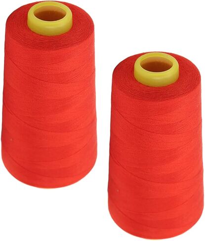 Omabeta Serger Thread Red Durable Polyester Thread 2PCS for Daily Quilting Sewing Projects in Kuwait