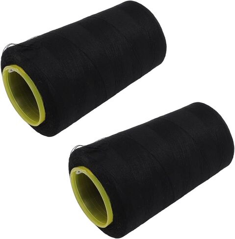 2Pcs 402 Serger Thread, Premium Polyester Fray Fadeless Durable Sturdy Widely Used Black Thread for Sewing Machine Quilting Overlock Crafts in Kuwait
