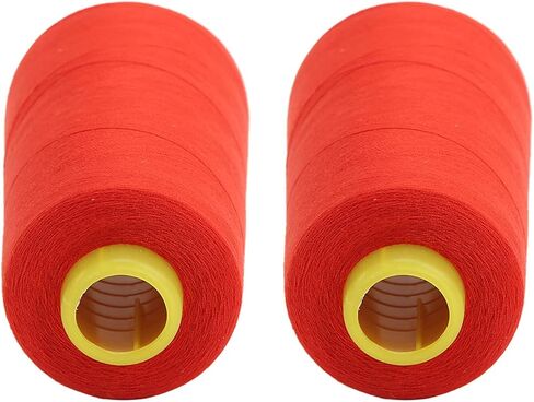2PCS Serger Thread High Strength Sturdy Durable Polyester Red Sewing Thread for Daily Quilting Splicing in Kuwait