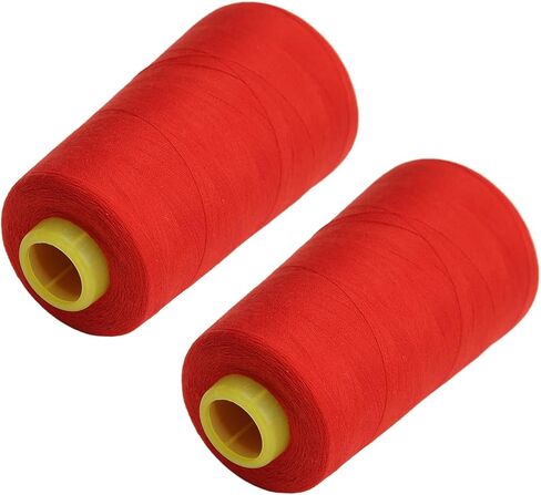 2PCS Serger Thread High Strength Sturdy Durable Polyester Red Sewing Thread for Daily Quilting Splicing in Kuwait