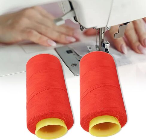 2PCS Serger Thread High Strength Sturdy Durable Polyester Red Sewing Thread for Daily Quilting Splicing in Kuwait