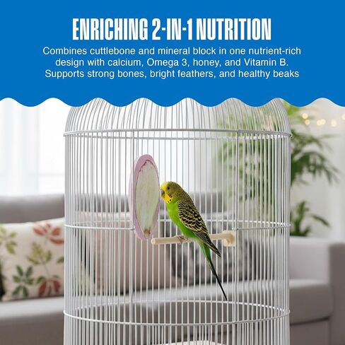 Penn-Plax Bird-Life 2-in-1 E-Cuttlebone & Mineral Block – Bananna & Berry Flavor – Great for All Birds – 2 Pack in Kuwait