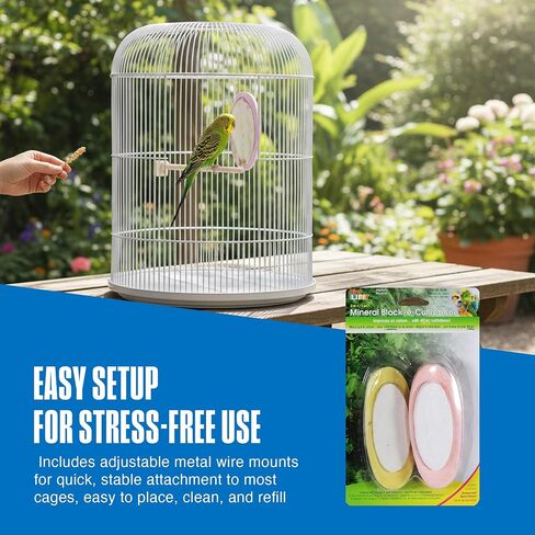 Penn-Plax Bird-Life 2-in-1 E-Cuttlebone & Mineral Block – Bananna & Berry Flavor – Great for All Birds – 2 Pack in Kuwait