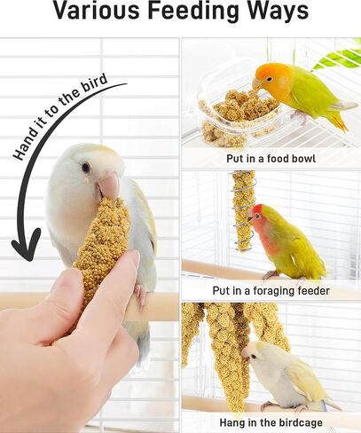 BUCATSTATE Spray Millet for Birds, Sun-Dried Healthy Millet Parakeet Treats for Parrots Cockatiel Lovebird Finch, GMO-Free Parakeet Food - 1.1lb in Kuwait