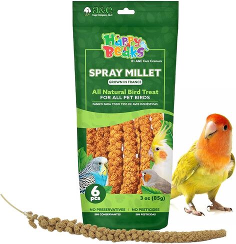 A&E Cage Co AE9054 French Spray Millet Bird Treat, 12 Sprays, 6 oz Bag in Kuwait