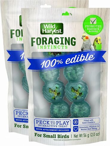 Wild Harvest Peck n Play Interactive Treat & Toy for Small Birds, 2 oz in Kuwait
