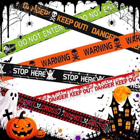 6Pcs Halloween Decor Caution Tape, Total length 120Ft Reusable Warning Tape in Kuwait