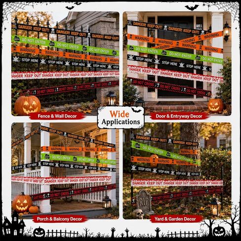 6Pcs Halloween Decor Caution Tape, Total length 120Ft Reusable Warning Tape in Kuwait