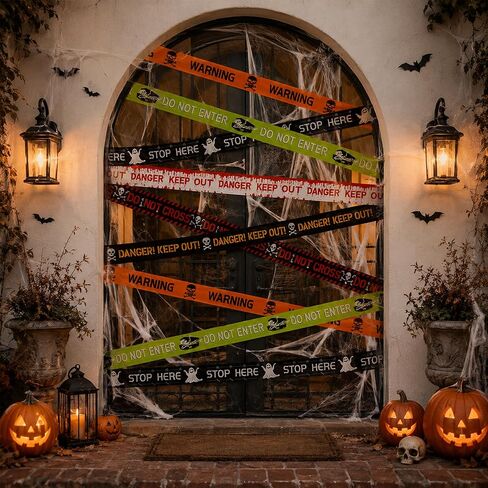 6Pcs Halloween Decor Caution Tape, Total length 120Ft Reusable Warning Tape in Kuwait