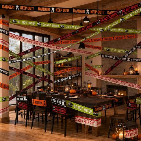 6Pcs Halloween Decor Caution Tape, Total length 120Ft Reusable Warning Tape in Kuwait