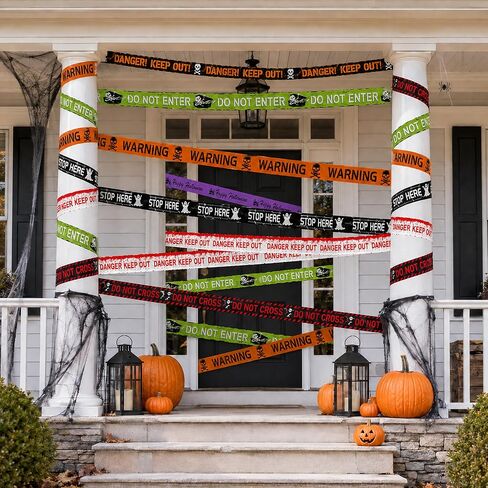 6Pcs Halloween Decor Caution Tape, Total length 120Ft Reusable Warning Tape in Kuwait