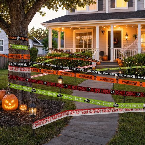 6Pcs Halloween Decor Caution Tape, Total length 120Ft Reusable Warning Tape in Kuwait