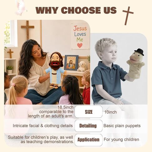 18.5" Jesus Hand Puppets Plush, Bible Character for Kids in Kuwait