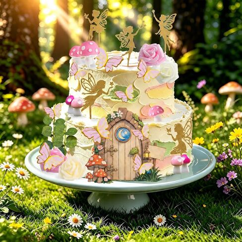 30 PCS Fairy Cake Toppers Fairy Garden Cake Decorations with Gold Fairies in Kuwait