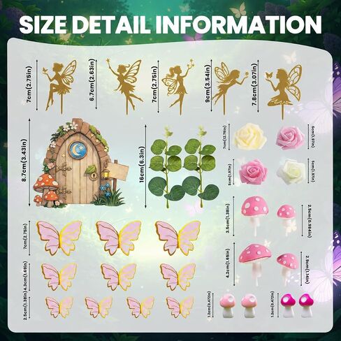 30 PCS Fairy Cake Toppers Fairy Garden Cake Decorations with Gold Fairies in Kuwait