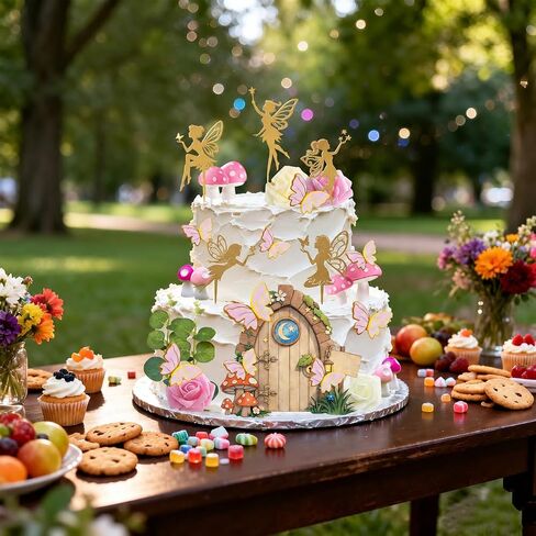 30 PCS Fairy Cake Toppers Fairy Garden Cake Decorations with Gold Fairies in Kuwait