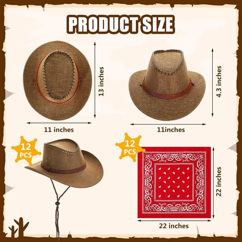 Xtinmee 24 Pcs Extra Thick Western Cowboy Hat Bulk for Kids Halloween Party in Kuwait