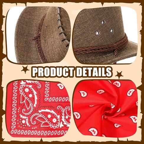 Xtinmee 24 Pcs Extra Thick Western Cowboy Hat Bulk for Kids Halloween Party in Kuwait